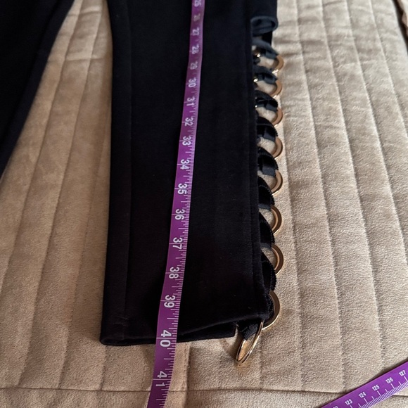 Venus Black Lace-Up Leggings with Gold Ring Detail – Size Large (NWT) - Picture 5 of 5